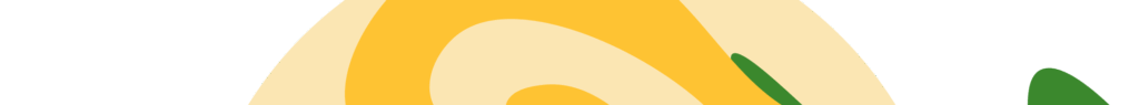 Stylized yellow citrus slice with green leaf