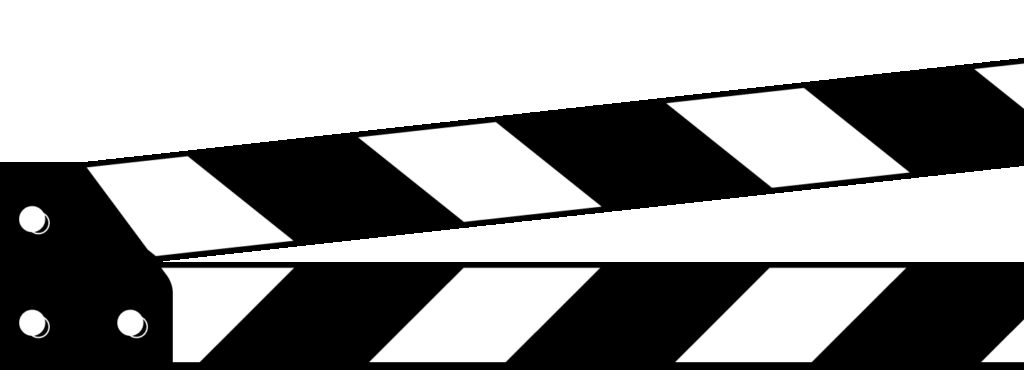 Film clapperboard stripes on black background