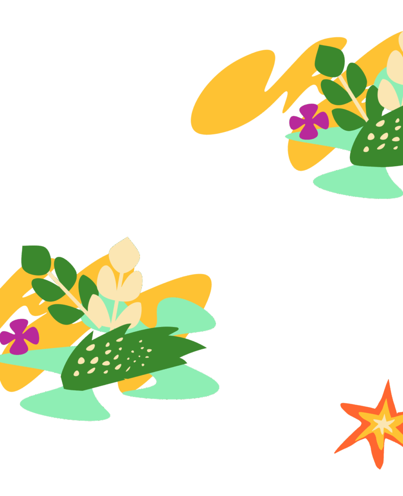 Colorful abstract tropical flowers on black background