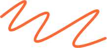 Abstract orange squiggle on black background