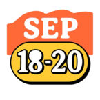 Bold graphic reading SEP 18-20 on black background